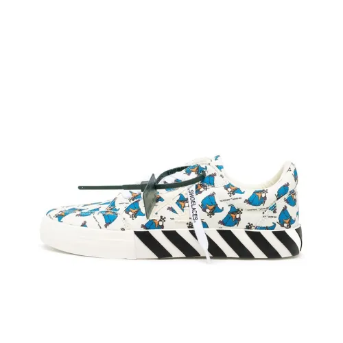 OFF-WHITE Vulcanized Skateboard Shoes Men Low-Top White/Blue