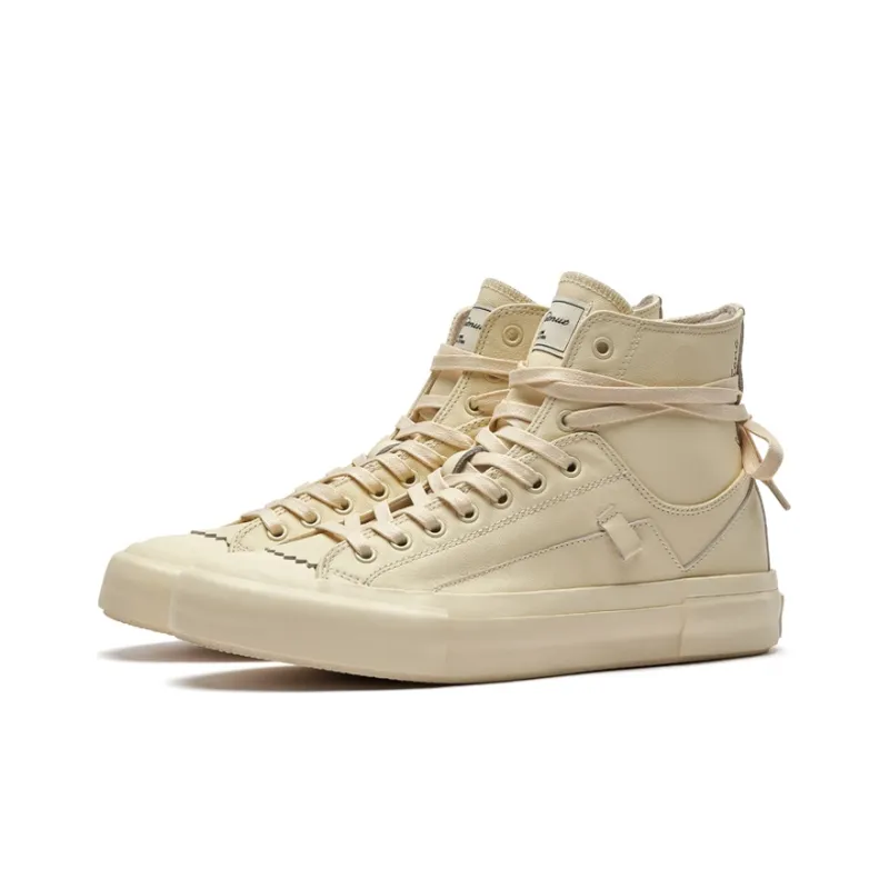 MATNUT FUSION Ecru Top Grain Cow Leather, Height Increasing, Vintage, Platform, Versatile, High Top Shoes-2