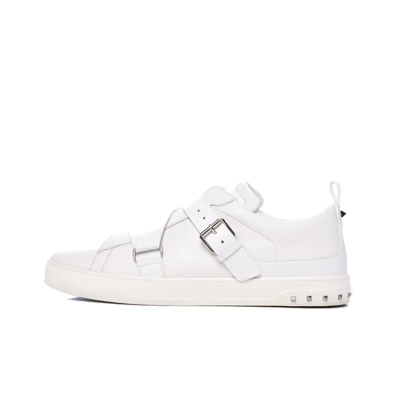 Valentino Low Top Stylish Skateboarding Shoes Men's White-0