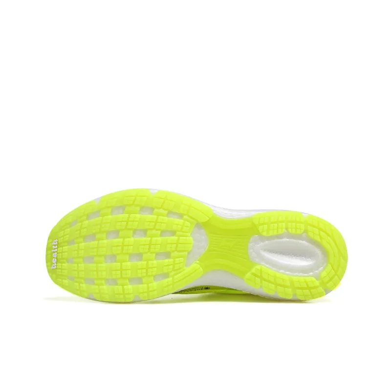 HEALTH 5019S Running Shoes Unisex Low Top Neon Yellow-3