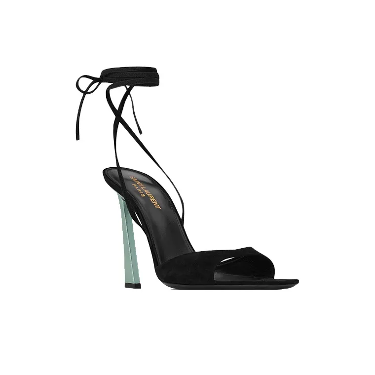 SAINT LAURENT Paz One-Strap Sandals 10.5cm Women's Black-2