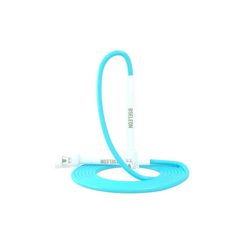 BSELEON Fitness Training Non Countable Jump Ropes Fitness Crowd PVC Cord, Plastic Controller 3m Blue-3