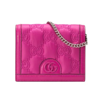 GUCCI Nylon Messenger Bag Shoulder Bag Crossbody Bag Wallet Mini Women's Fuchsia