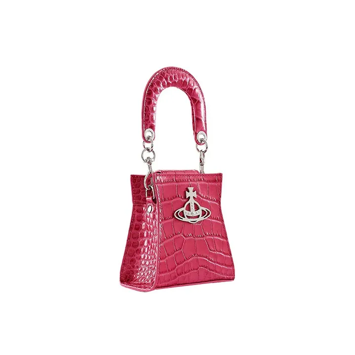 Vivienne Westwood KELLY Cow Leather Shoulder Bag, Crossbody Bag, Handbag Trumpets Women's Pink-2