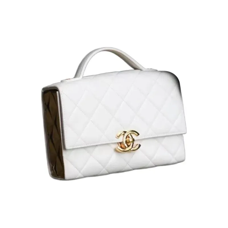 CHANEL 21K Winter Sheepskin Messenger Bag, Handbag, Shoulder Bag, Crossbody Bag Mini Women's White-2