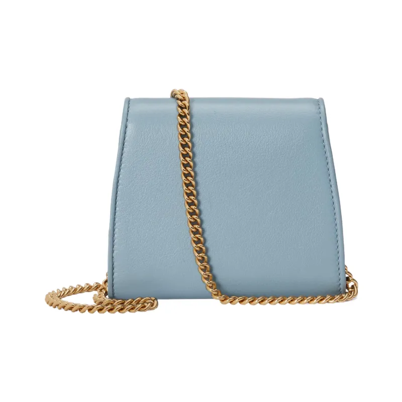 GUCCI Blondie Leather Shoulder Bag Crossbody Bag Wallet Medium Size Women's Light Blue-3