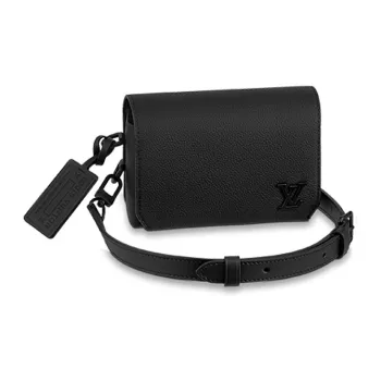 LOUIS VUITTON Cow Leather Shoulder Bag, Crossbody Bag, Wallet Mini Men's Black