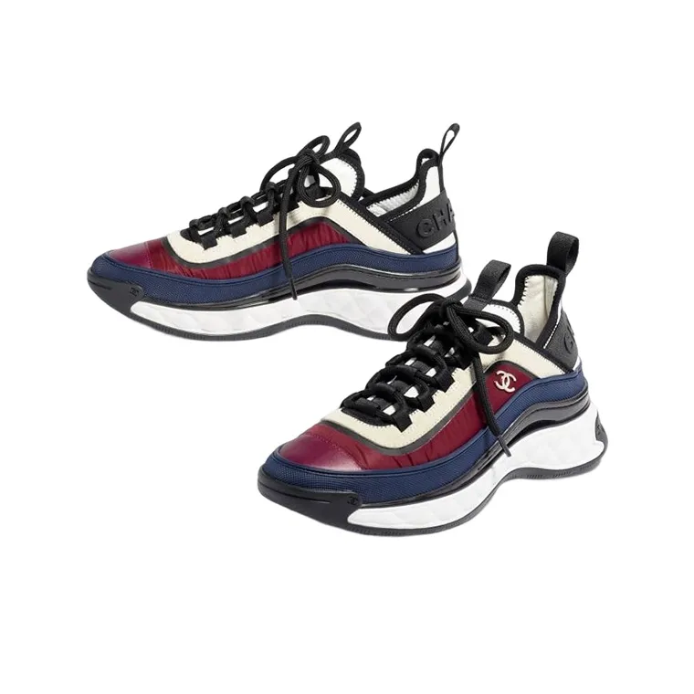 CHANEL Low-Top Casual Shoes Women's White Red-1