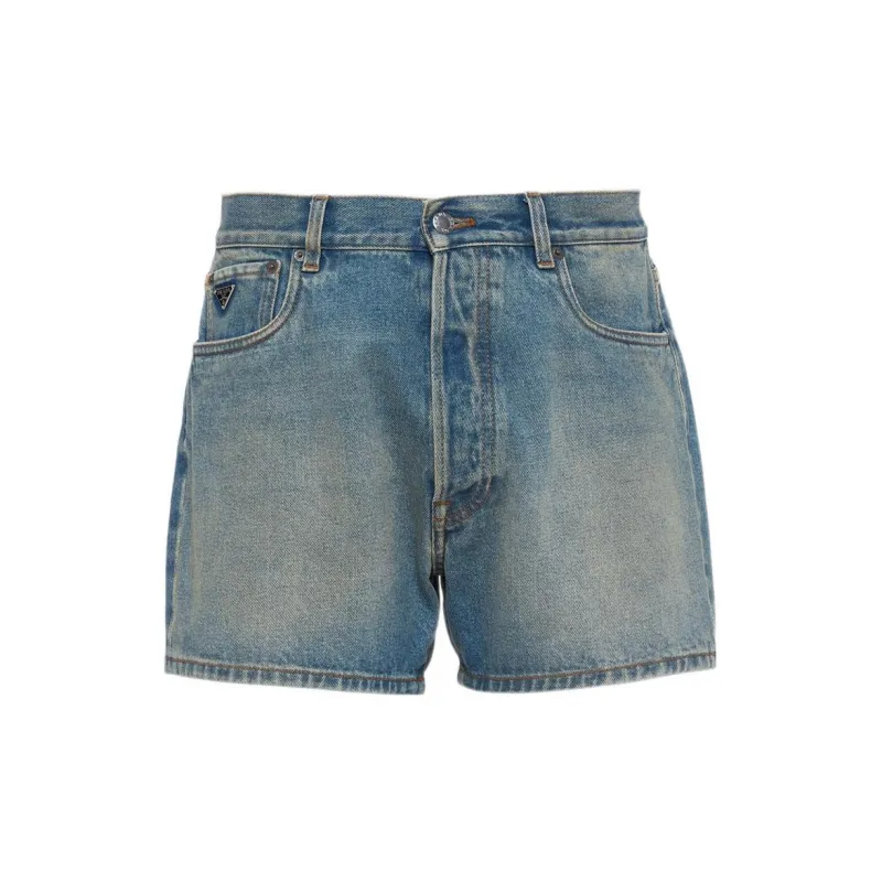 PRADA SS23 Denim Shorts Men's Denim Blue-0