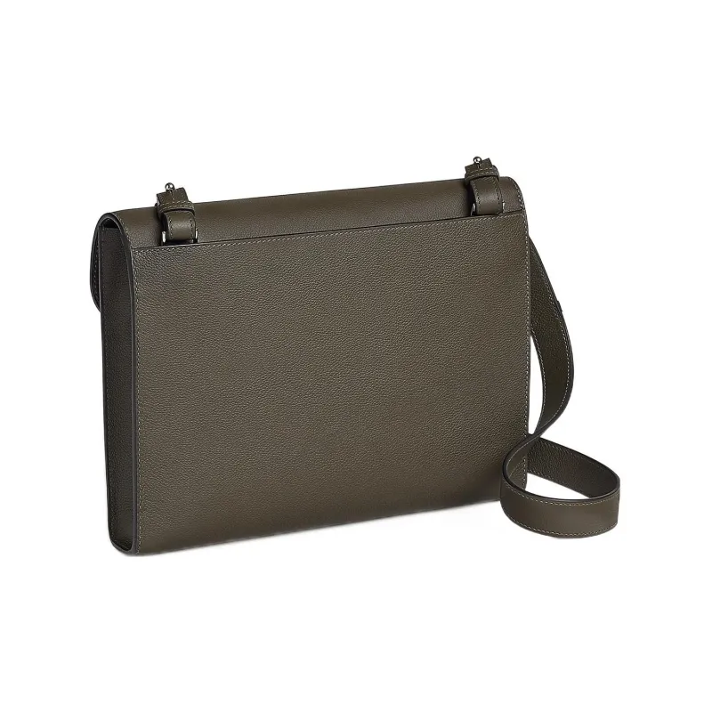 HERMES Sac A Depeches Evercolor Calfskin Courier Bag Shoulder Bag Crossbody Bag Men's G8 Vert Maquis Forest Green-2