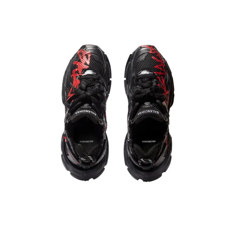 Balenciaga Runner Graffiti Black Red-3