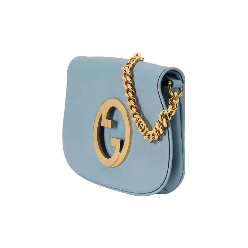 GUCCI Blondie Leather Chain Shoulder Bag Shoulder Bag Crossbody Bag Women's Light Blue-3