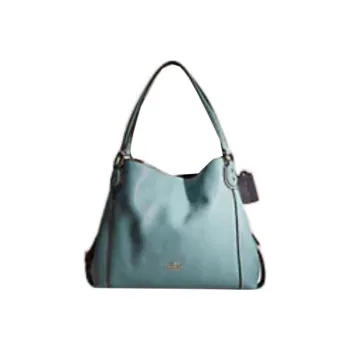 COACH Edie Pebbled Leather Handbag Shoulder Bag Women's Ocean Blue