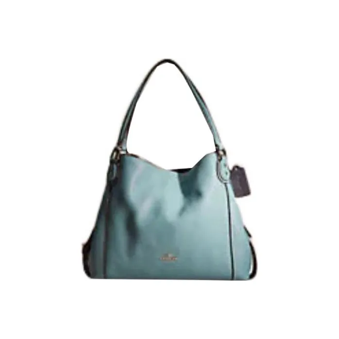 COACH Edie Pebbled Leather Handbag Shoulder Bag Women's Ocean Blue-0