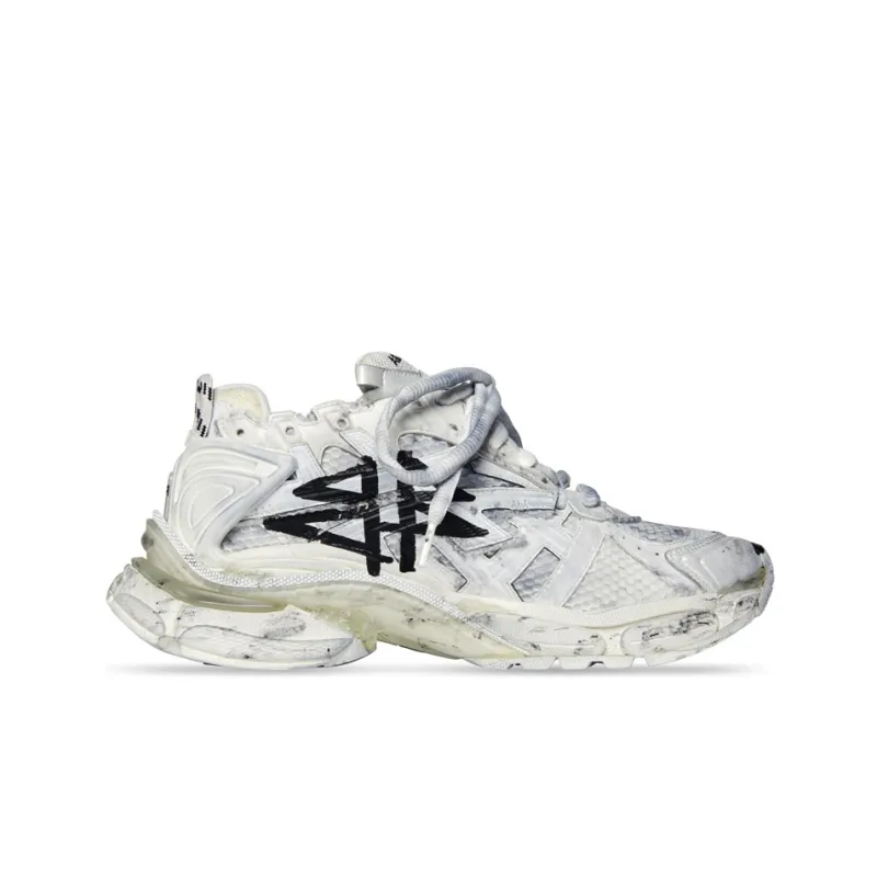 Balenciaga Runner Graffiti Sneakers 'Black And White Mesh And Nylon'-1
