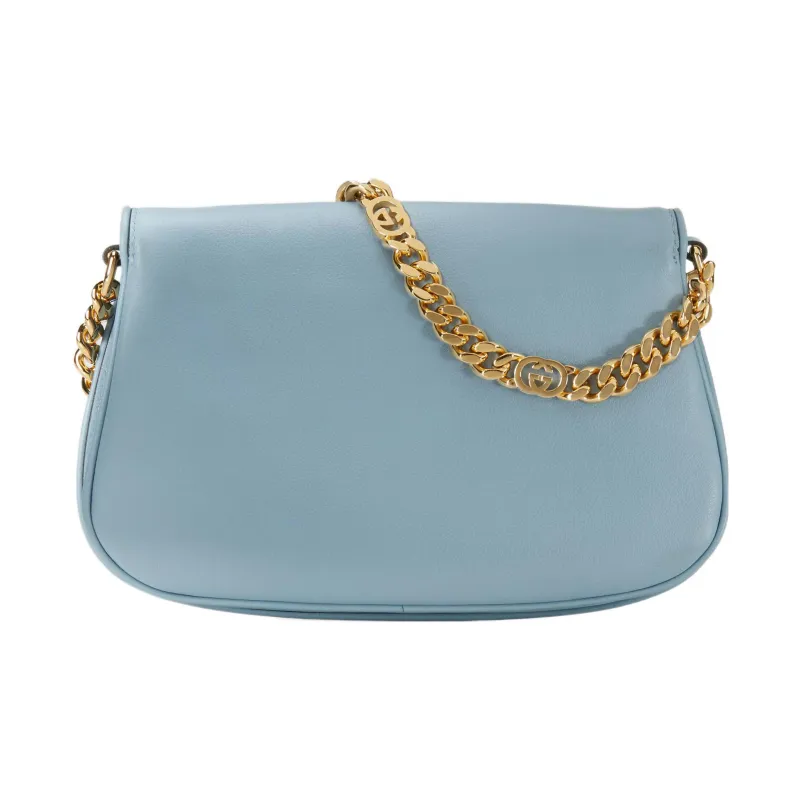 GUCCI Blondie Leather Chain Shoulder Bag Shoulder Bag Crossbody Bag Women's Light Blue-5