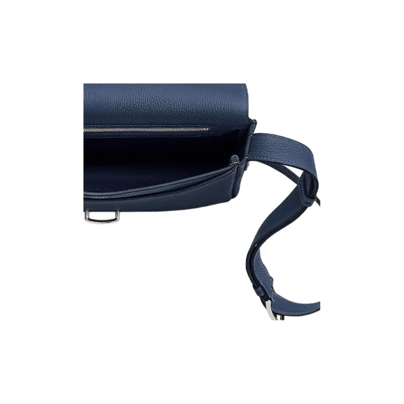 HERMES Steve Light Junior Togo Calfskin Messenger Bag Shoulder Bag Crossbody Bag Men's 73 Bleu Saphir Sapphire Blue-4