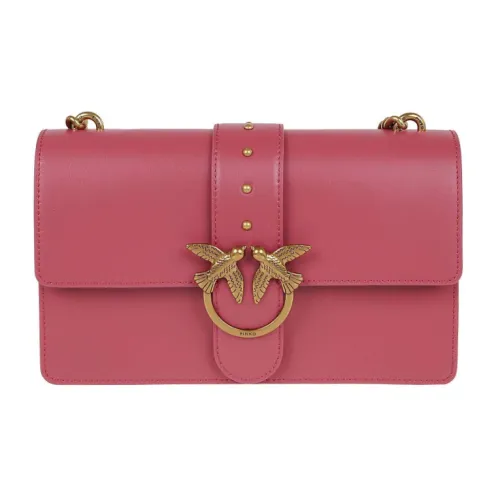PINKO SIMPLY Leather Chain Bag Shoulder Bag Crossbody Bag Large Size Women's Leather Pink
