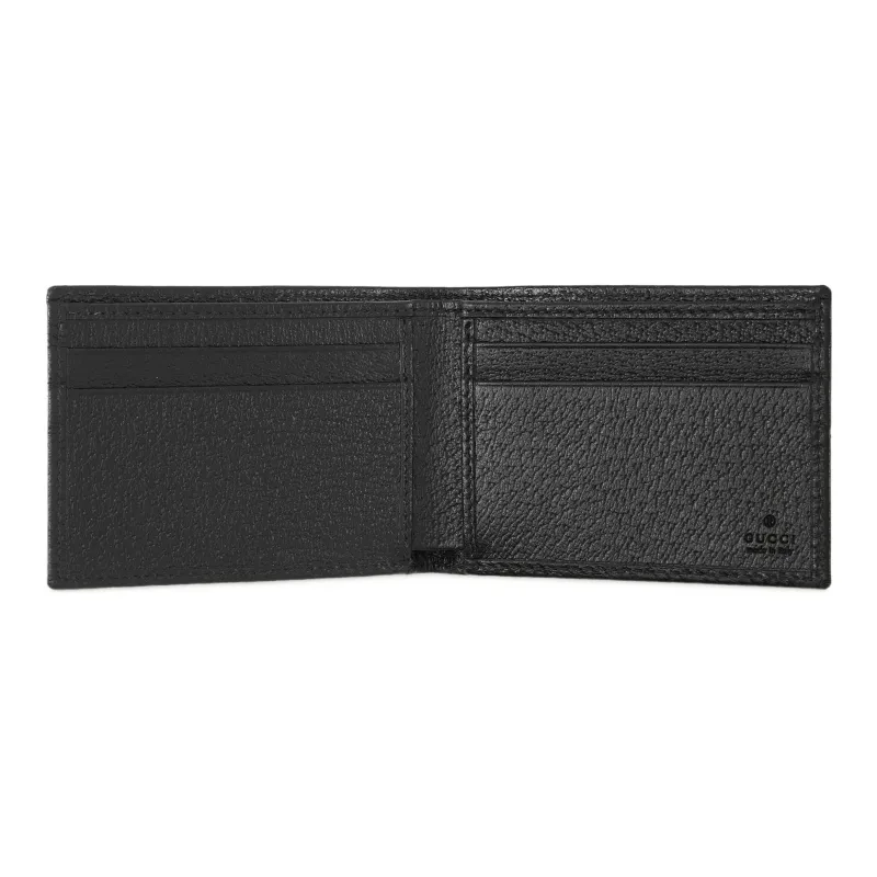 GUCCI Canvas With Leather Double-Fold Money Clip Card Holder Wallet Men's Black-3