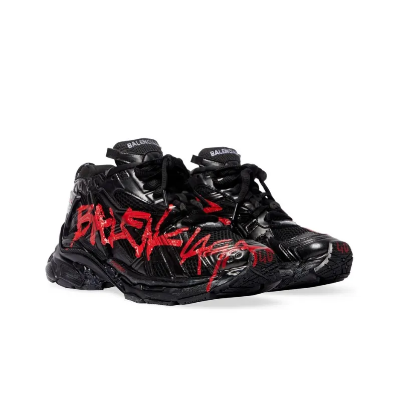 Balenciaga Runner Graffiti Black Red-2