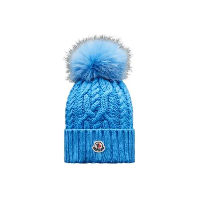 Moncler Logo-patch Cable-knit Beanie-0