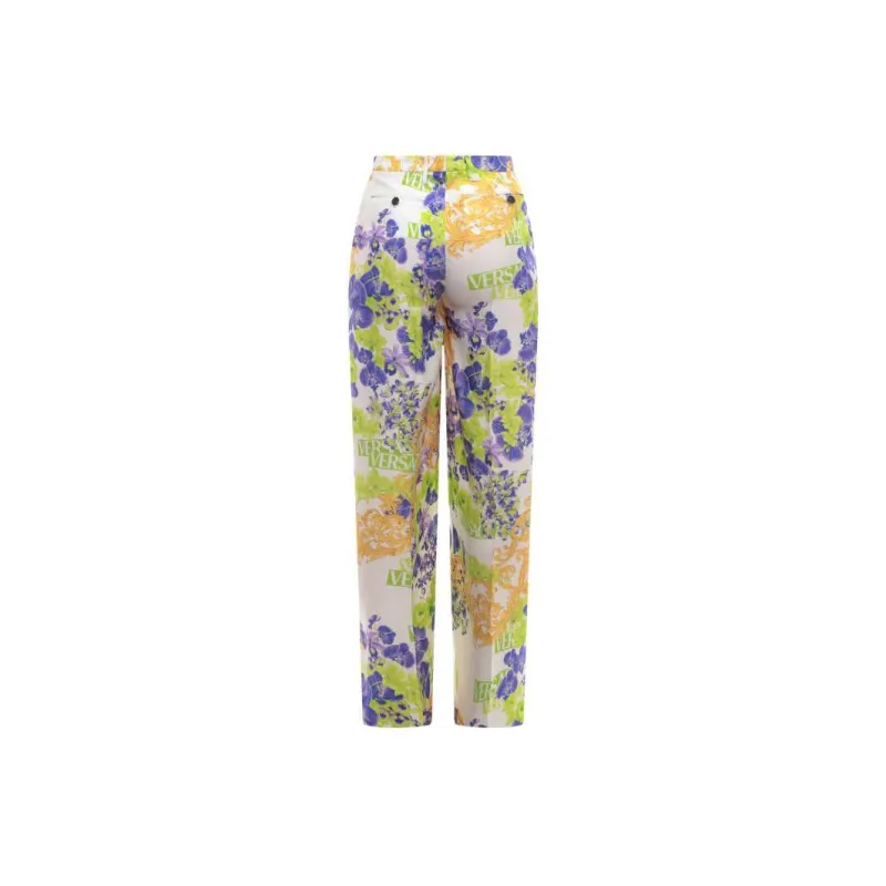 VERSACE Baroque Pattern Straight Leg Pants-1