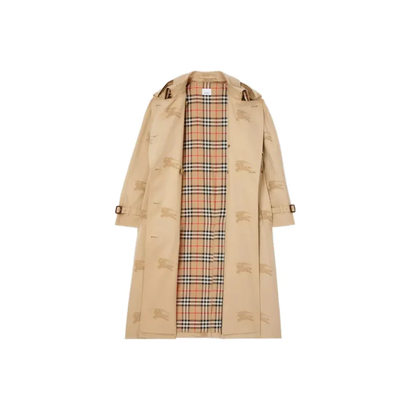 Burberry Trench Coats Women's Soft Yellow Umber-1