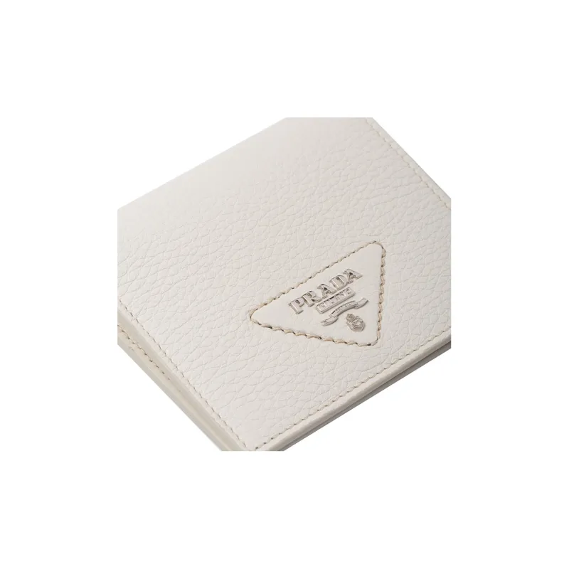 PRADA Leather Wallet Men's White-4
