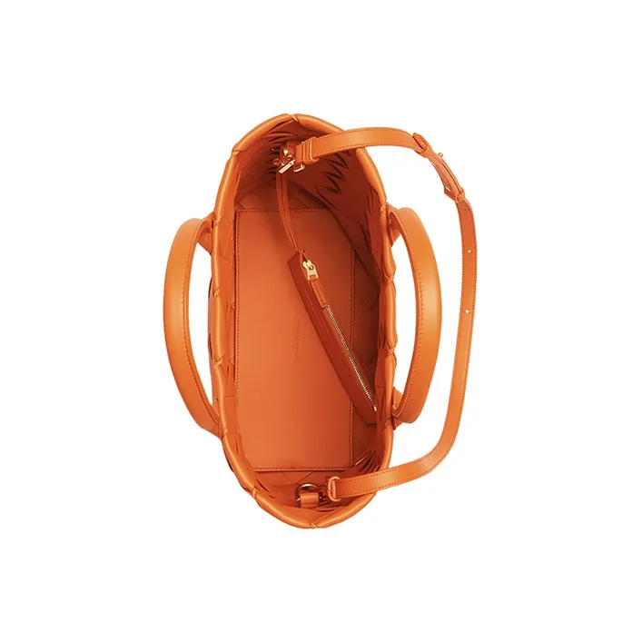 Bottega Veneta CABAT Lambskin Tote Bag Shopping Bag Shoulder Bag Crossbody Bag Handbag Medium Size Women's Burnt Orange-2
