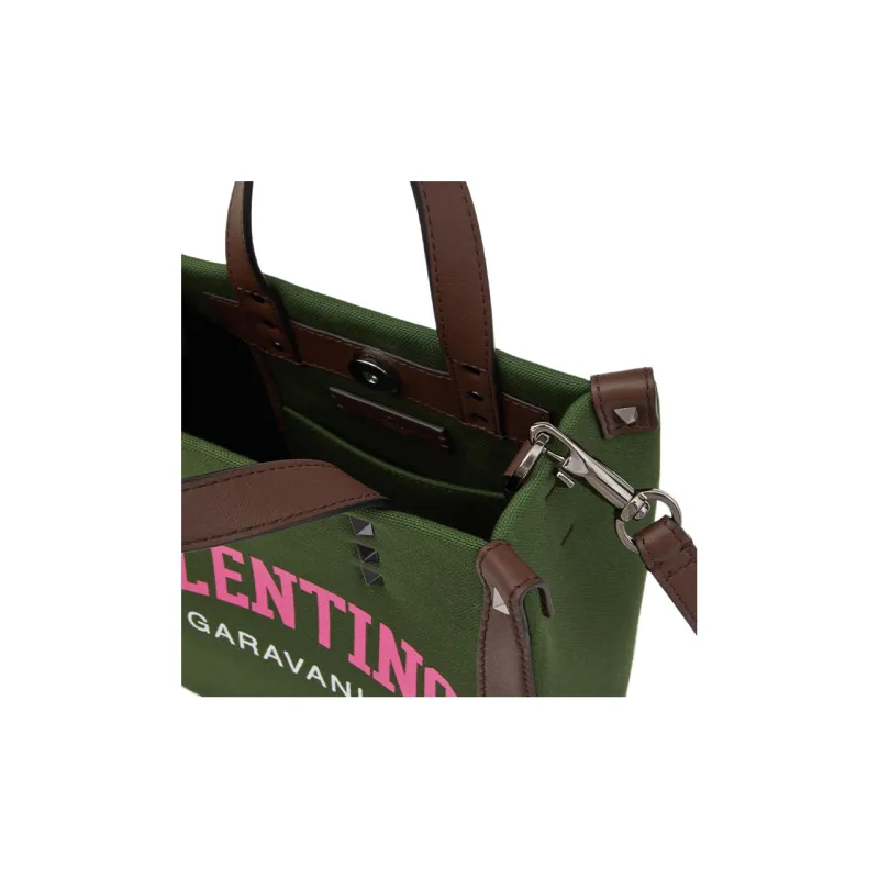 Valentino GARAVANI Canvas Tote Bag Shopping Bag Portable Canvas Bag Shoulder Bag Mini Men's Green-5