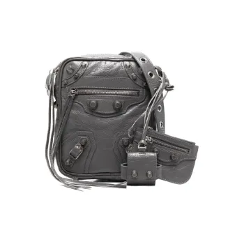 Balenciaga Le Cagole Cow Leather Messenger Bag Camera Bag Shoulder Bag Crossbody Bag Men's Dark Gray