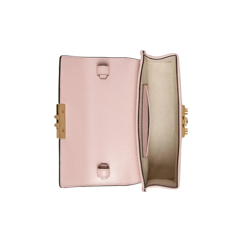 GUCCI Padlock Canvas With Leather Canvas Bag Box Bag Shoulder Bag Crossbody Bag Handbag Mini Women's Beige/Pink-5