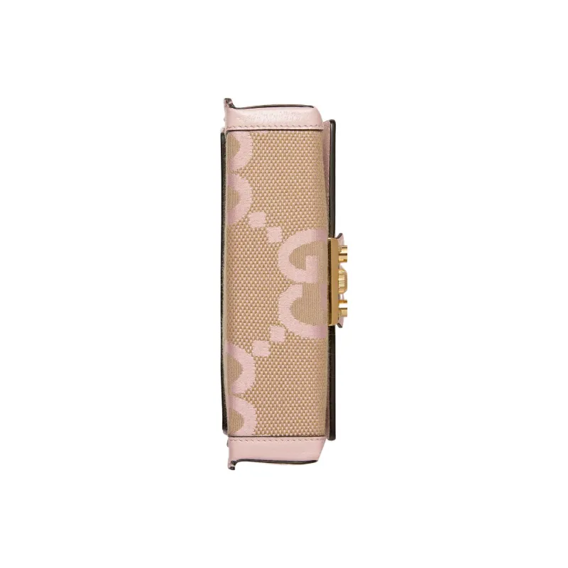 GUCCI Padlock Canvas With Leather Canvas Bag Box Bag Shoulder Bag Crossbody Bag Handbag Mini Women's Beige/Pink-6