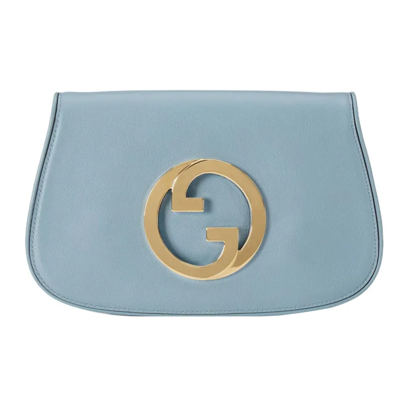 GUCCI Blondie Leather Chain Shoulder Bag Shoulder Bag Crossbody Bag Women's Light Blue-2