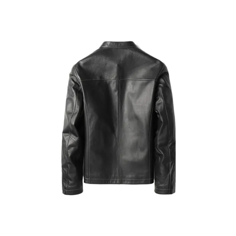 SINBOS Leather Jackets Men Black-1