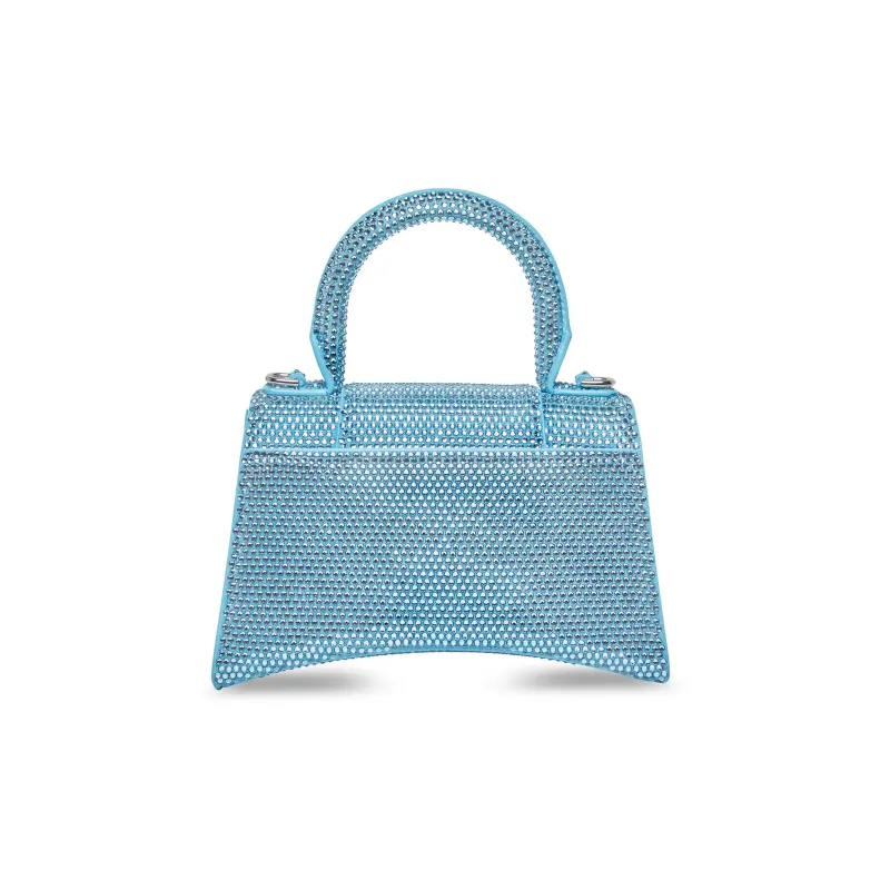 Balenciaga Hourglass Cow Leather Shoulder Bag Crossbody Bag Handbag Extra Small Women's Blue-3