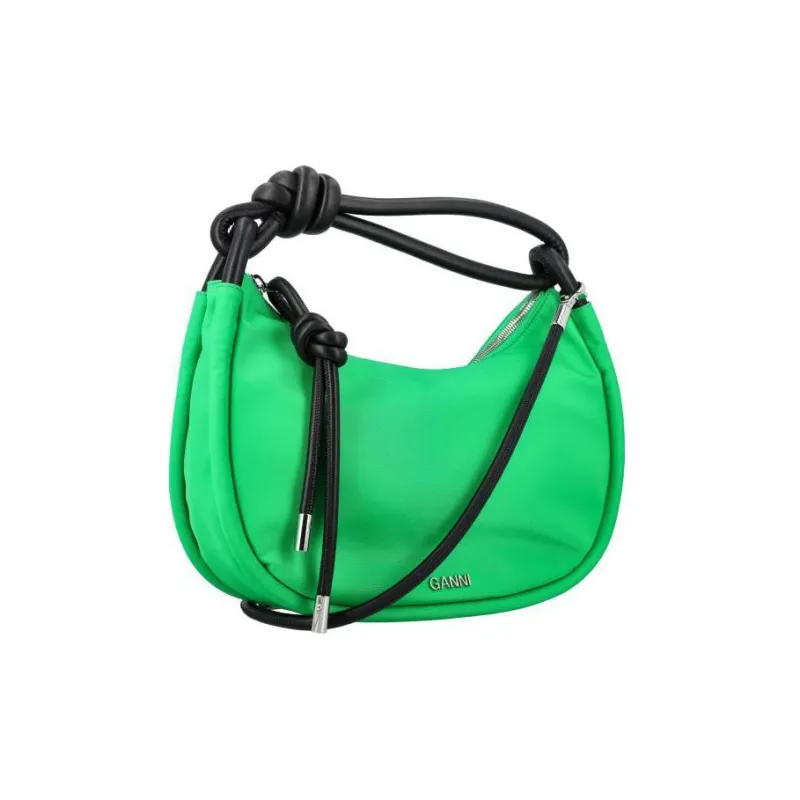 GANNI Polyamide With Leather Shoulder Bag, Crossbody Bag, Handbag Women's Green-2