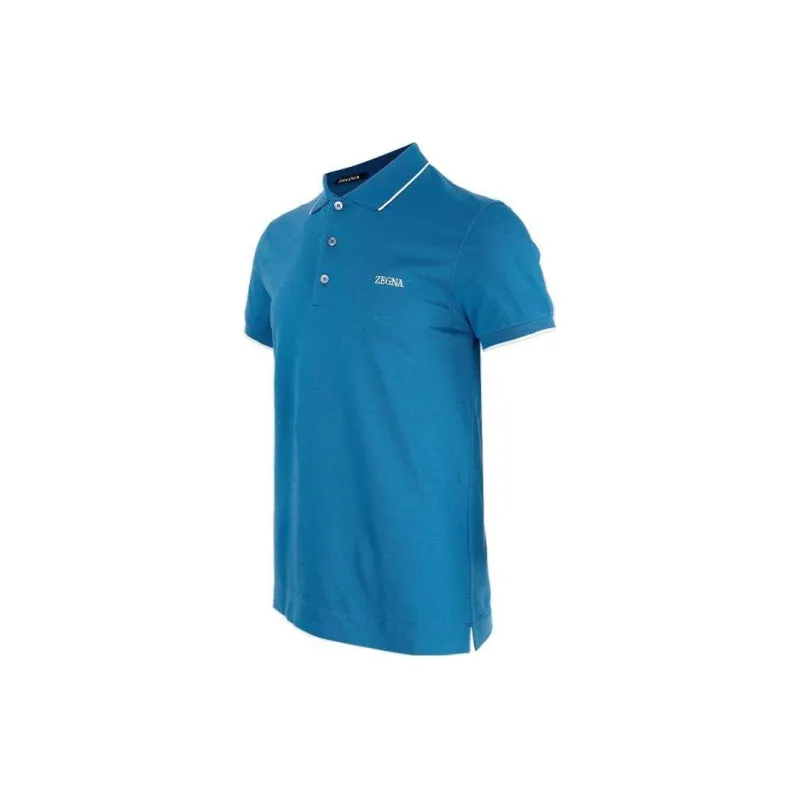Zegna SS23 Polo Shirt Men's Light Blue-2