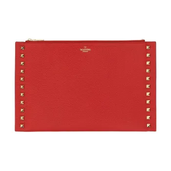 Valentino GARAVANI Calfskin Wallet Clutch Regular Women's Red