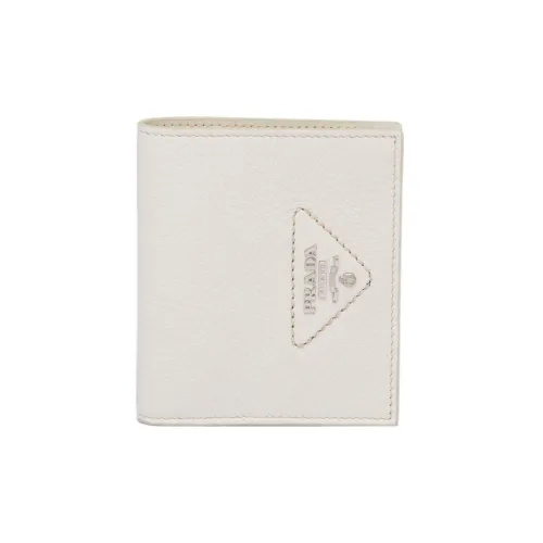 PRADA Leather Wallet Men's White