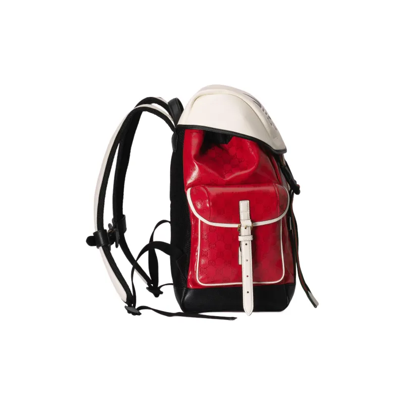 GUCCI Adidas Collaboration Canvas With Leather Backpack Men's Red/White-2