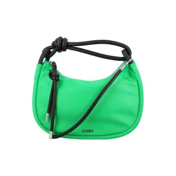 GANNI Polyamide With Leather Shoulder Bag, Crossbody Bag, Handbag Women's Green