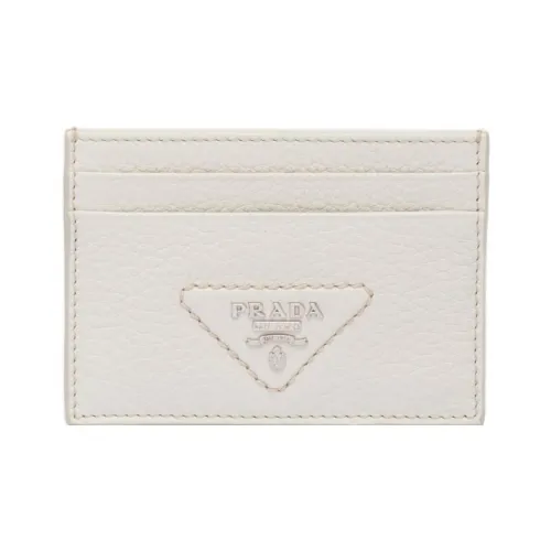 PRADA Leather Card Holder Men's White