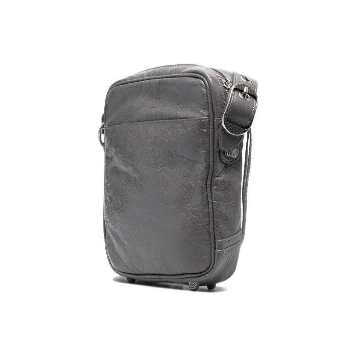 Balenciaga Le Cagole Cow Leather Messenger Bag Camera Bag Shoulder Bag Crossbody Bag Men's Dark Gray-1