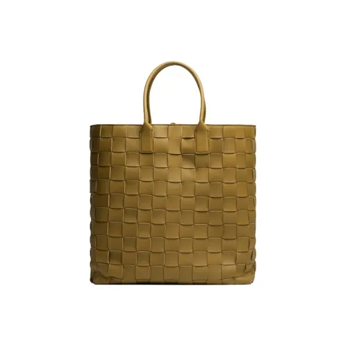 Bottega Veneta CABAT Lambskin Tote Bag Shopping Bag Handbag Extra Large Women's Mustard/Gray Pink