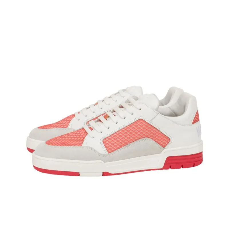 MOSCHINO Stylish Skateboarding Shoes Men's White Orange Gray-2