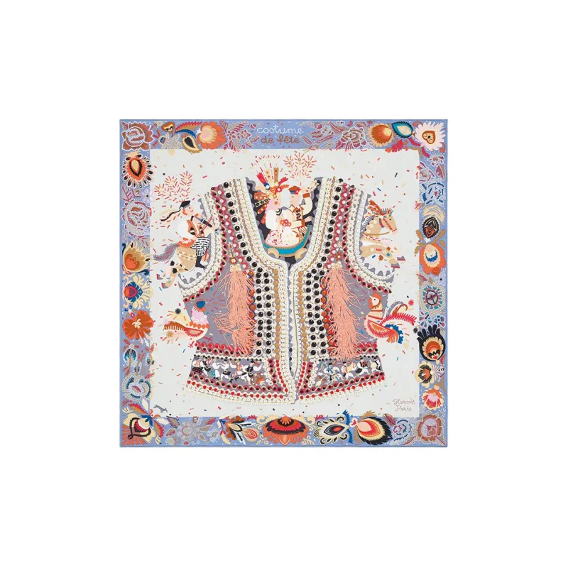 HERMES Costume De Fete Silk Scarves Women's-0