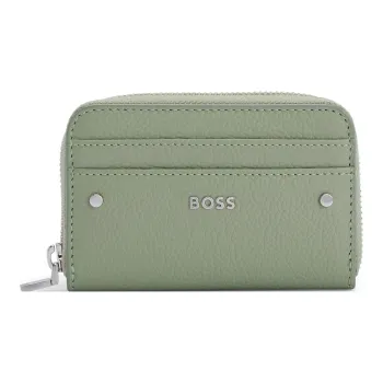 HUGO BOSS Cow Leather Wallet Women's Light Green