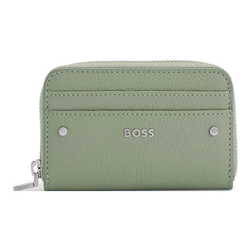 HUGO BOSS Cow Leather Wallet Women's Light Green-0