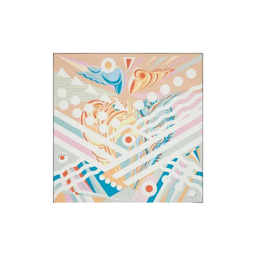 HERMES Silk Scarves Women's Pink Beige